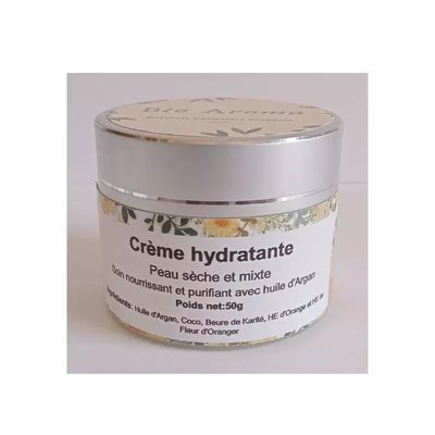 Crème de Nuit Hydratante et naturelle – Argan et Fleur d'oranger